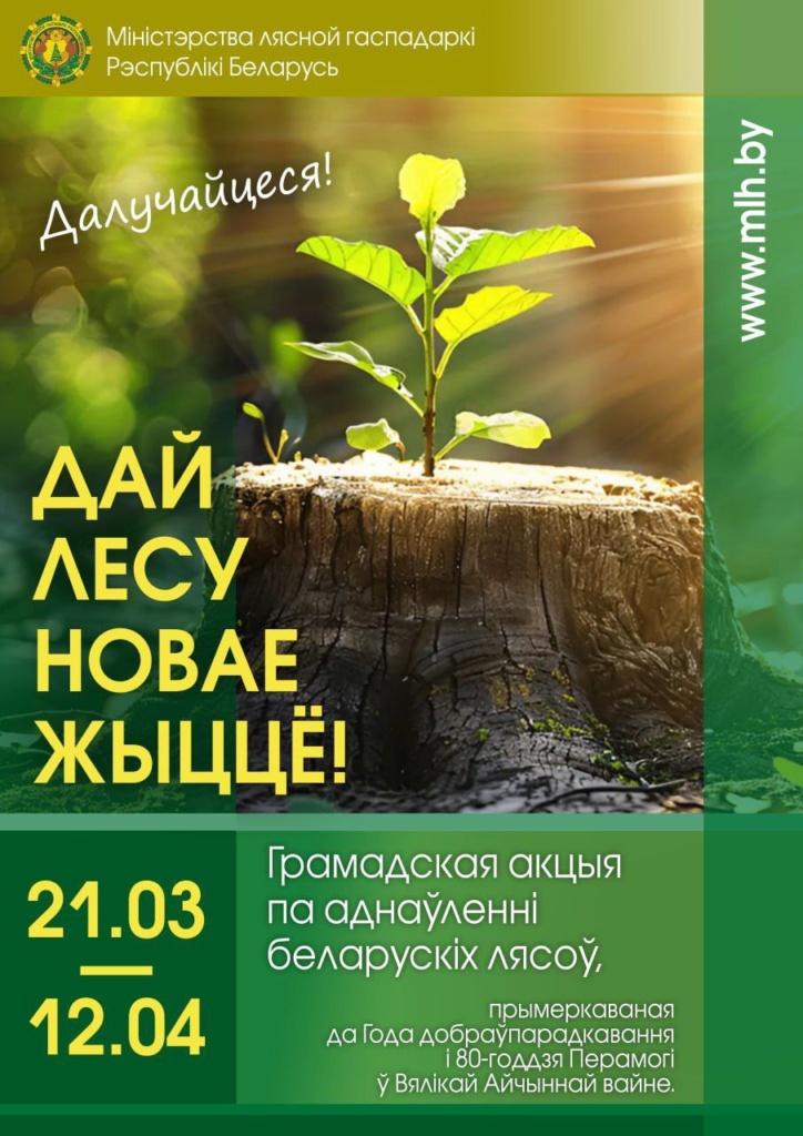 Акция «Дай лесу новае жыццё!» пройдет в Беларуси с 21 марта по 12 апреля