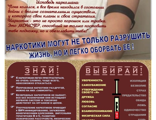 ЗНАК БЕДЫ — НАРКОТИКИ